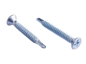 Flat Head Self-Drilling Screw (DIN 7504P / Tek Screw) - Zinc Plated Countersunk Metal Fastener