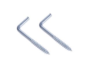 Square Bend Screw Hooks / L-Hooks (Zinc Plated, Stainless Steel) - Shoulder & Plain Type - Manufacturer Direct