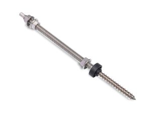 Stainless Steel Hex Drive Head Hanger Bolt Assembly (Solar Mounting Kit) - with EPDM Washer & Flange Nuts