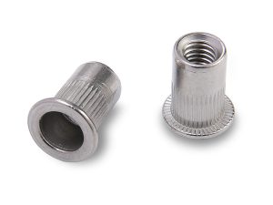 Stainless Steel Rivet Nut (Flat Head Knurled) - A2/A4 Blind Threaded Insert