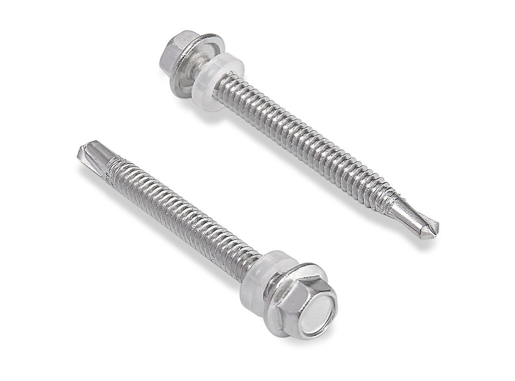 Stainless Steel Hex Washer Head Self-Drilling Screw (DIN 7504K) - With EPDM Bonded Washer for Roofing & Solar