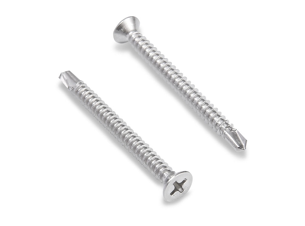 Stainless Steel Flat Head Self Drilling Screws / Tek Screws (Phillips Drive) - 410 Hardened / 304 / 316 - Manufacturer Direct